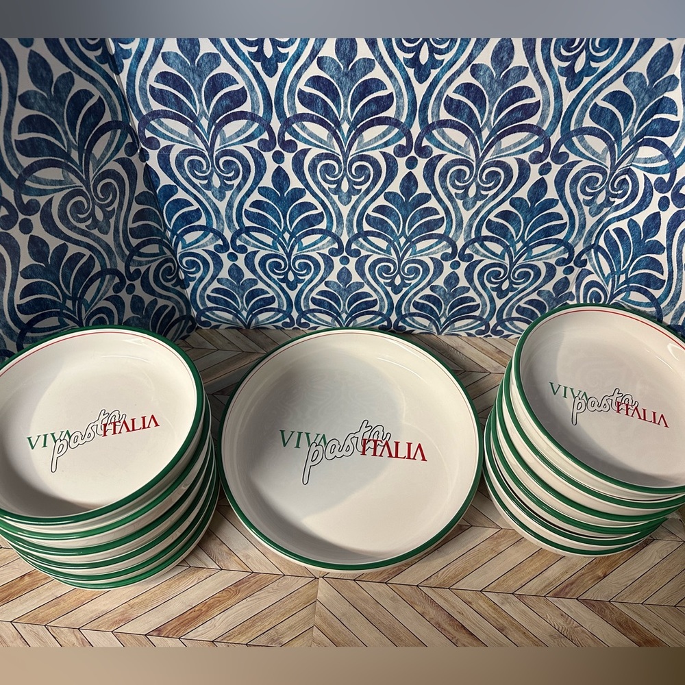 WAECHTERSBACH SPAIN VIVA PASTA ITALIA SERVING DISH & 12 BOWLS
